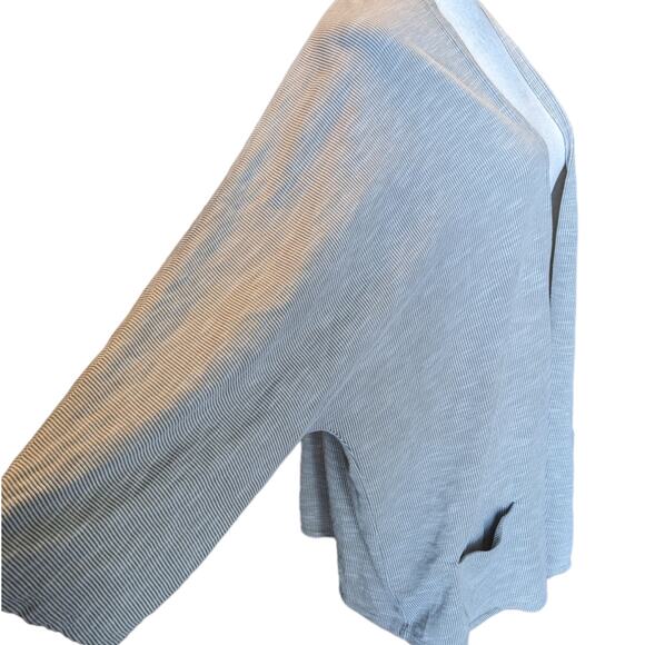 Anthropologie Donni Striped Grey Ribbed Cardigan Size One Size Fits All Plus - Picture 4 of 5